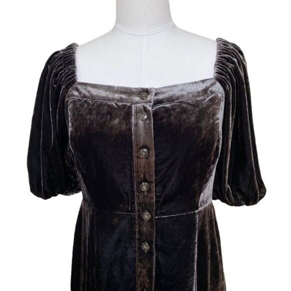 J. Crew Puff Sleeve Velvet Dress in Black Size 6 and Size 10 NWT - Picture 8 of 15